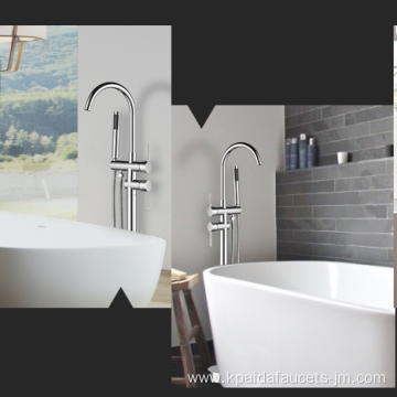 Best Selling High Quality Brass Floor Mounted Freestanding Bathtub Faucet With Hand Shower